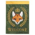Recinto 13 x 18 in. Fox Crown Welcome Applique Garden Flag RE3458092